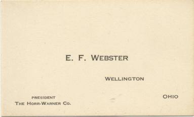 Business Card for E.F. Webster