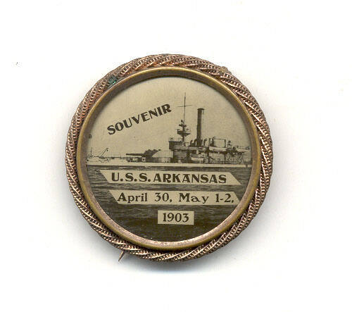 USS Arkansas Souvenir Pinback