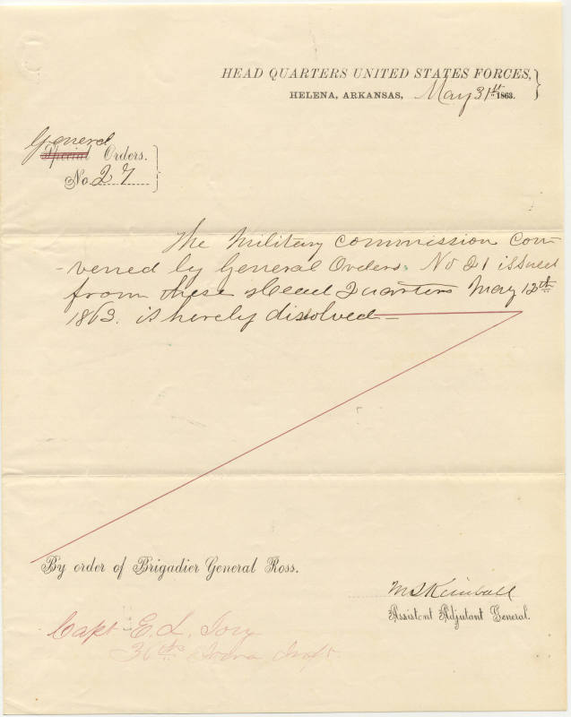 Civil War - military orders from U.S. forces