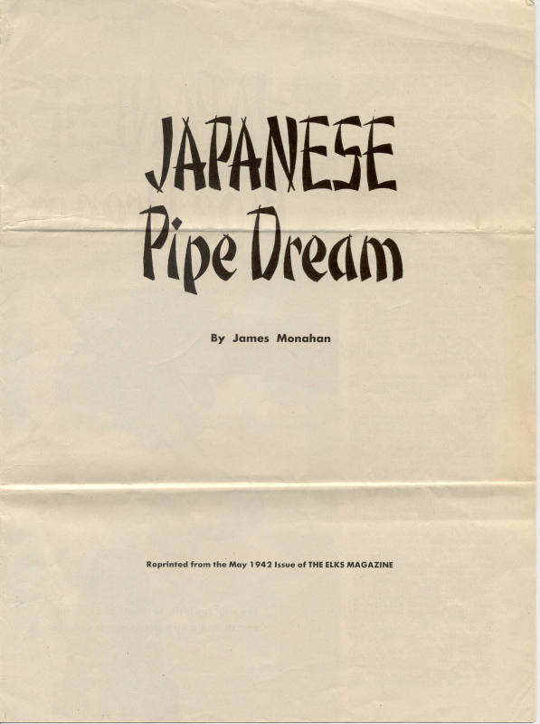 Booklet - "Japanese Pipe Dream"