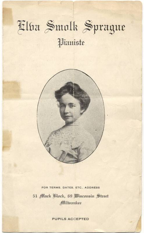 Pamphlet about Elva Smolk Sprague