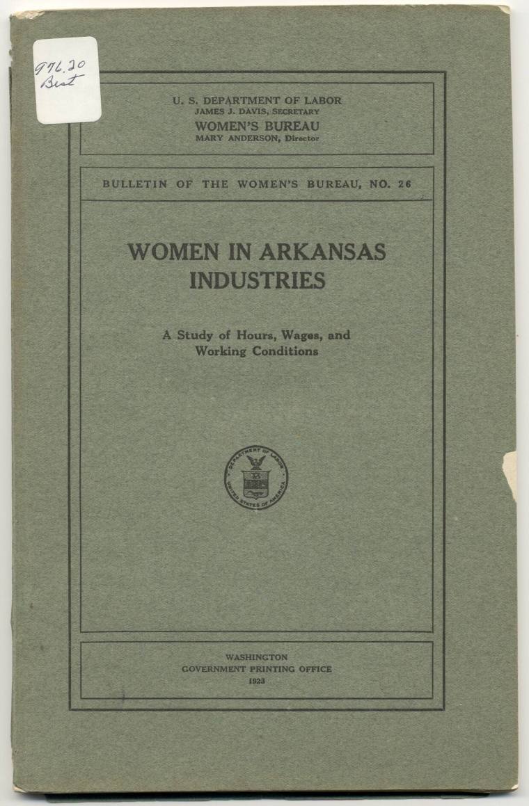 Government Report - "Women in Arkansas Industries"