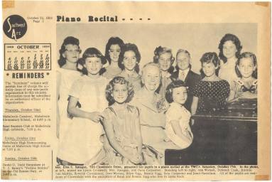 Newspaper Article about Piano Recital at YMCA