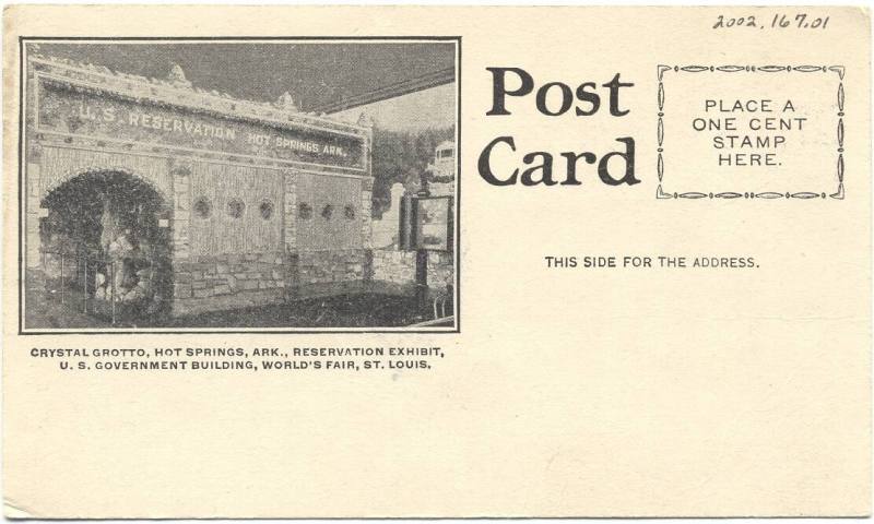 1904 World's Fair Postcard of Hot Springs Exhibit