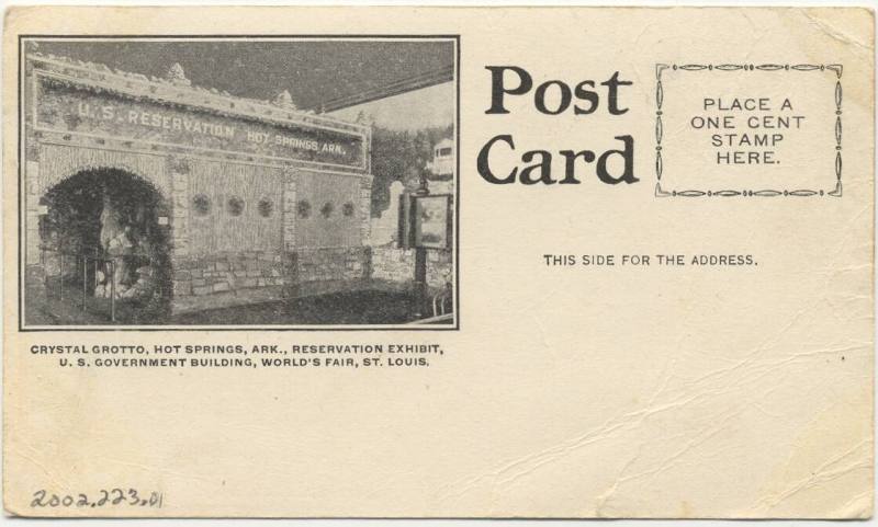 1904 World's Fair Postcard - Hot Spring Exhibit