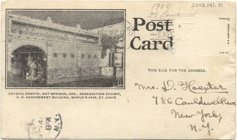 1904 World's Fair Postcard - Hot Spring Exhibit