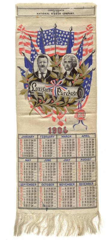 1904 World's Fair silk calendar