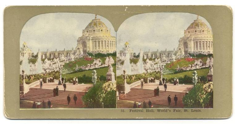 Stereoview of Festival Hall at 1904 World's Fair