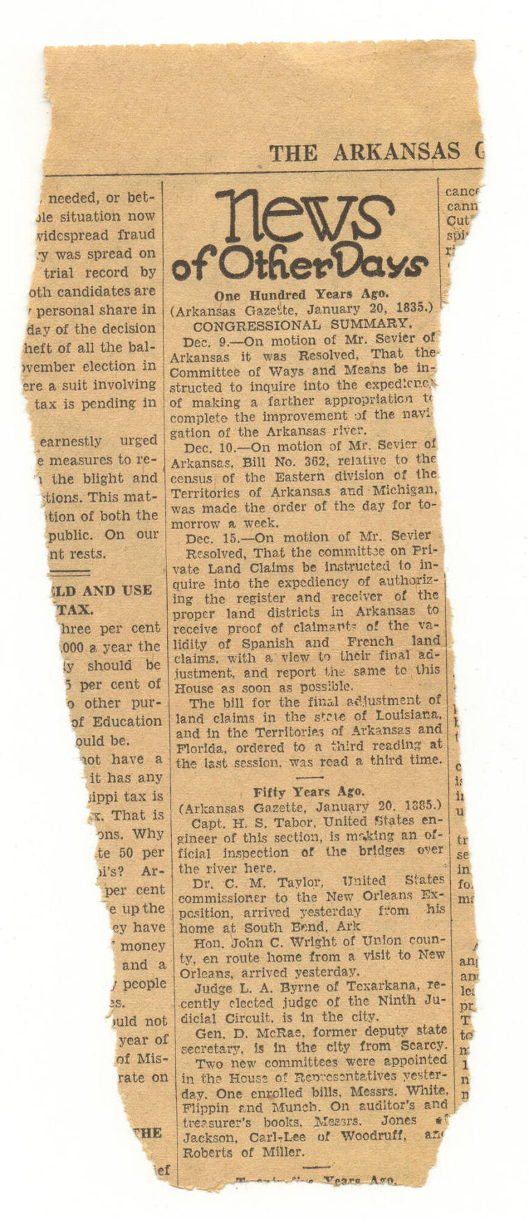 Arkansas Gazette Newspaper Article