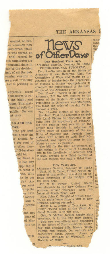 Arkansas Gazette Newspaper Article