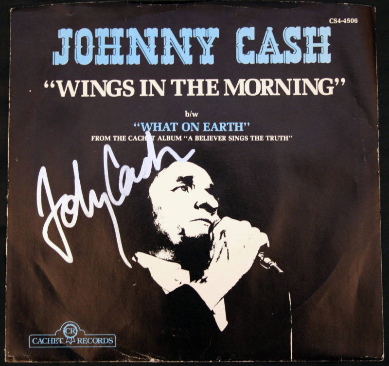 Autographed Johnny Cash Album and Cover