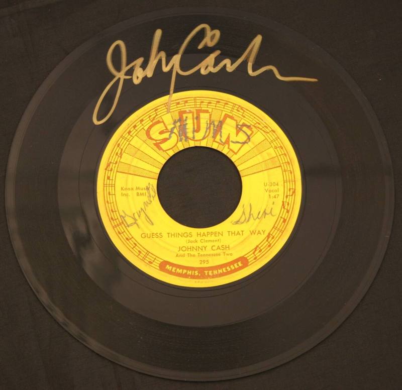 Autographed Johnny Cash 45