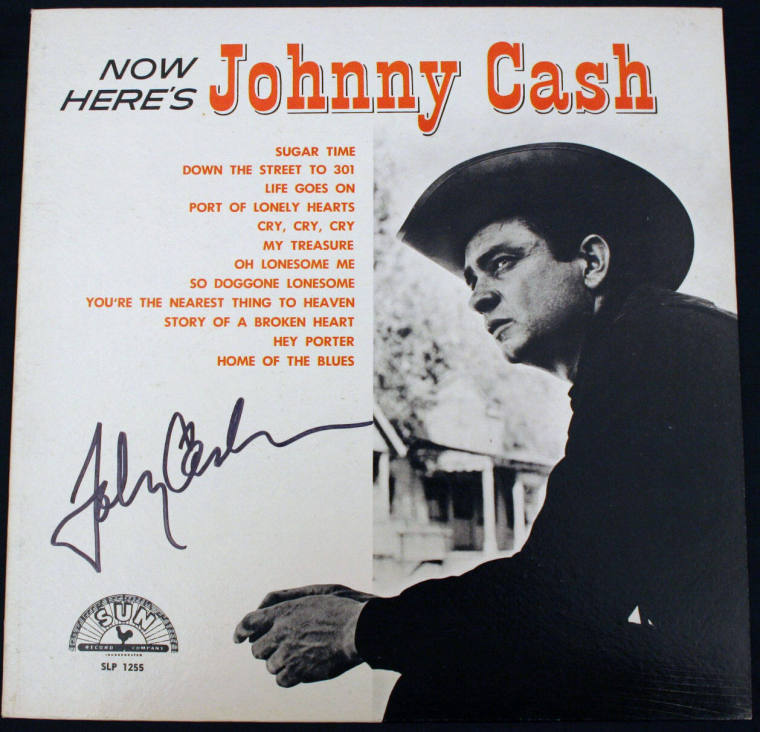 Autographed Johnny Cash Album Cover