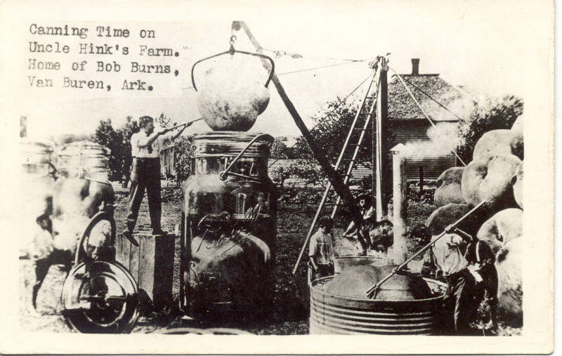 postcard - canning at Uncle Hink's