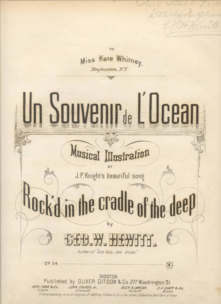 Sheet Music - Rock'd in the Cradle of the Deep