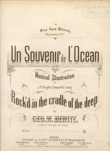 Sheet Music - Rock'd in the Cradle of the Deep