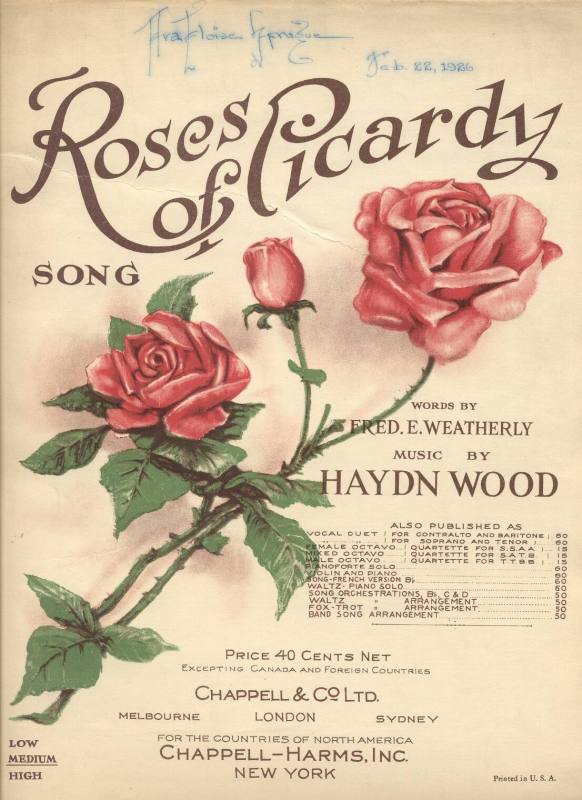 Sheet Music - Roses of Picardy