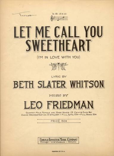 Sheet Music - Let Me Call You Sweetheart