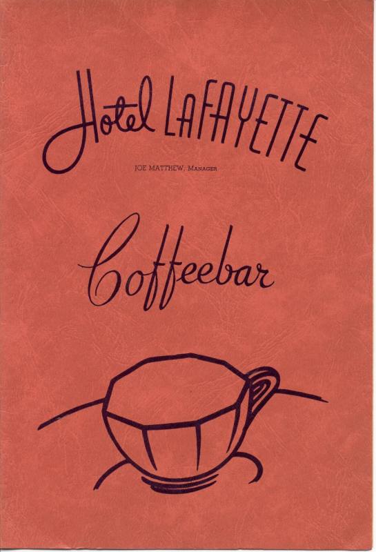 Hotel LaFayette Coffeebar Menu