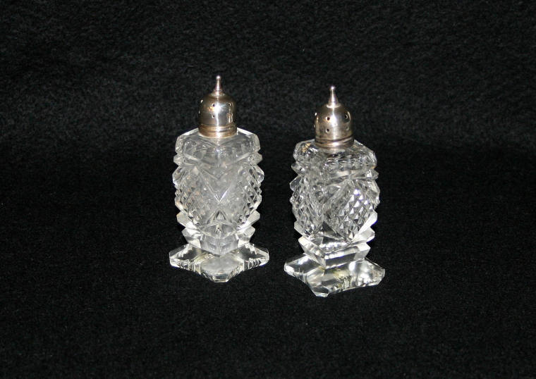 Cut Glass Salt & Pepper Shakers