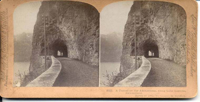 Stereoview of Lake Lucern, Switzerland Tunnel