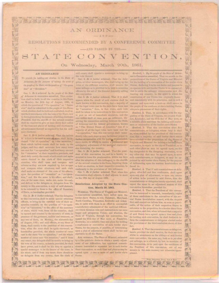 Civil War Secession Broadside