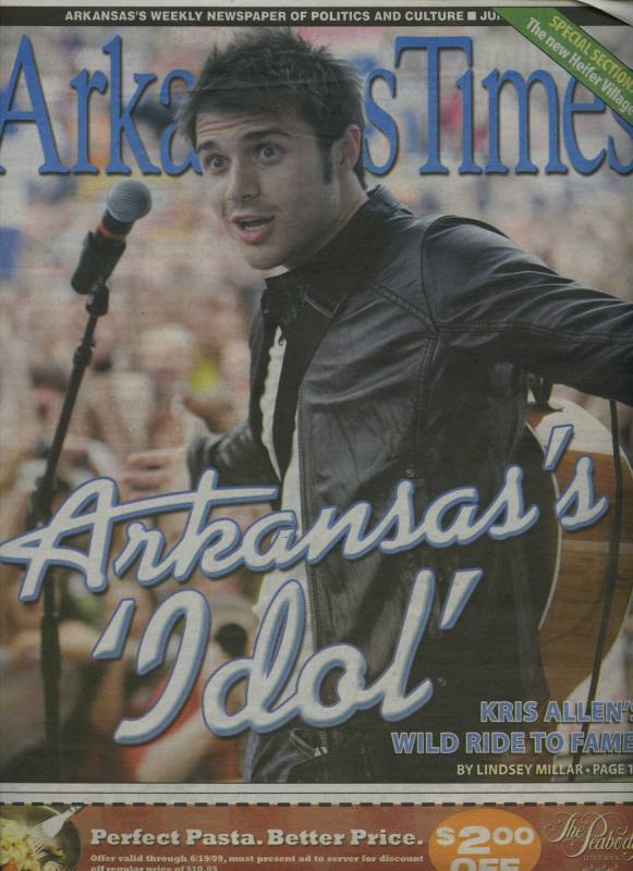 Newspaper, Arkansas Times Featuring Kris Allen