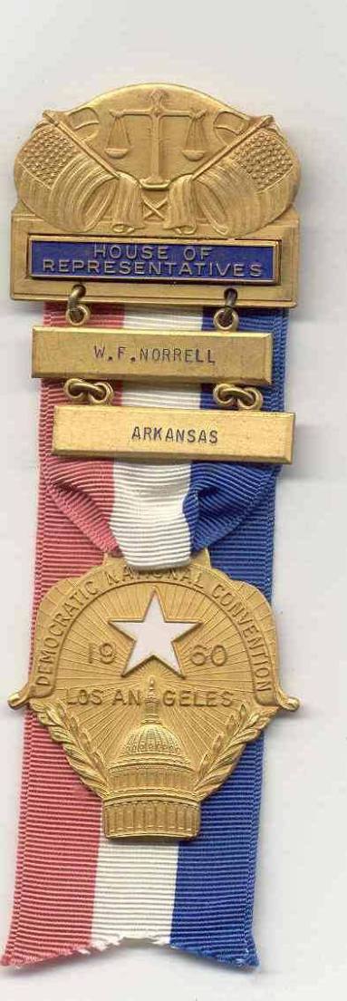 Medal, Democratic Convention 1952, W. F. Norrell