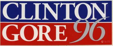 Sticker, Bumper - Clinton/Gore '96