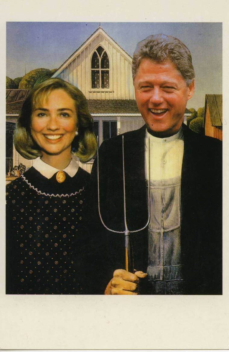 Postcard, Bill and Hillary Clinton