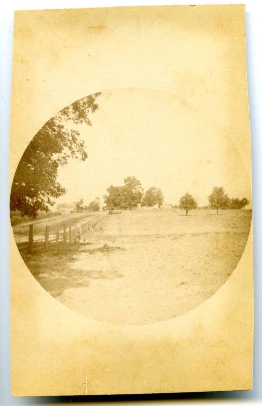 Carte de Visite, "Ground where Gen'l Davis formed for Charge"