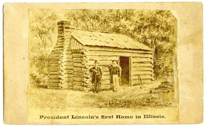 Carte de Visite, Lincoln log-house