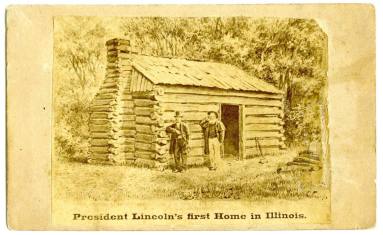 Carte de Visite, Lincoln log-house