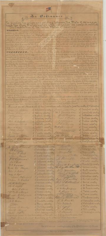 Ordinance of Secession for Arkansas