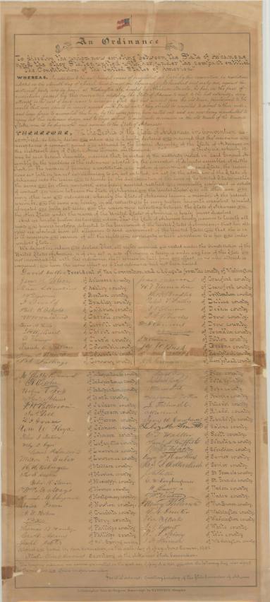 Ordinance of Secession for Arkansas