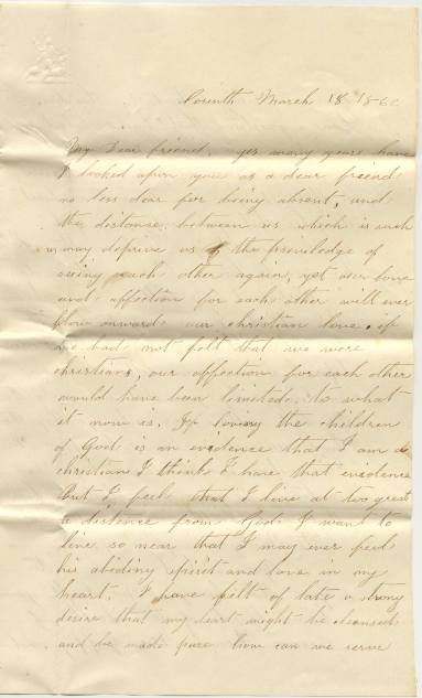 Letter, from E.H. Thurston to Mrs. William Bliss