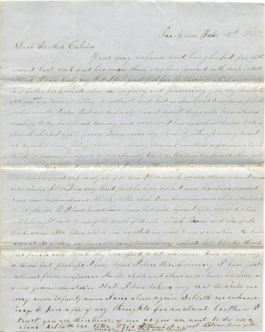 Letter, to Calvin Bliss from Martha Bliss