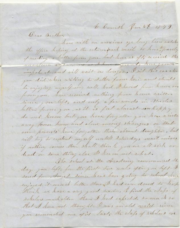 Letter, from Calvin Bliss to Martha Bliss