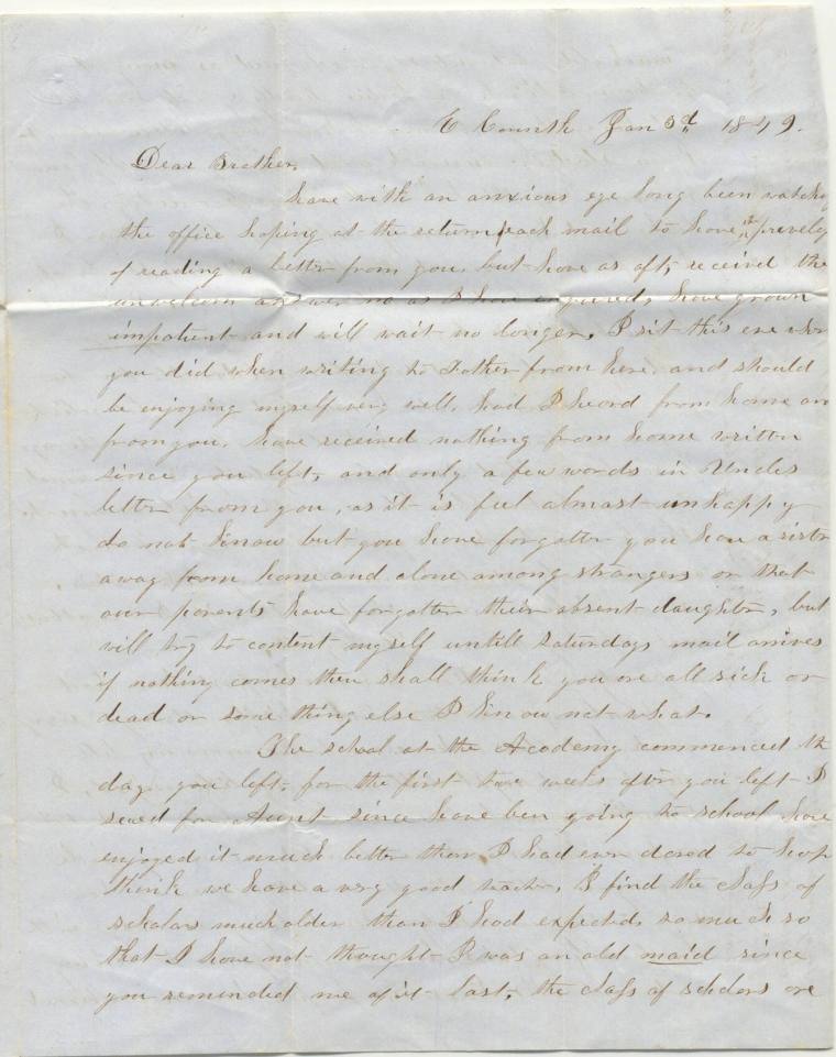 Letter, from Calvin Bliss to Martha Bliss