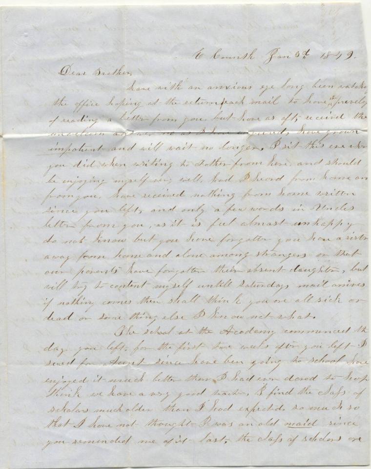 Letter, from Calvin Bliss to Martha Bliss