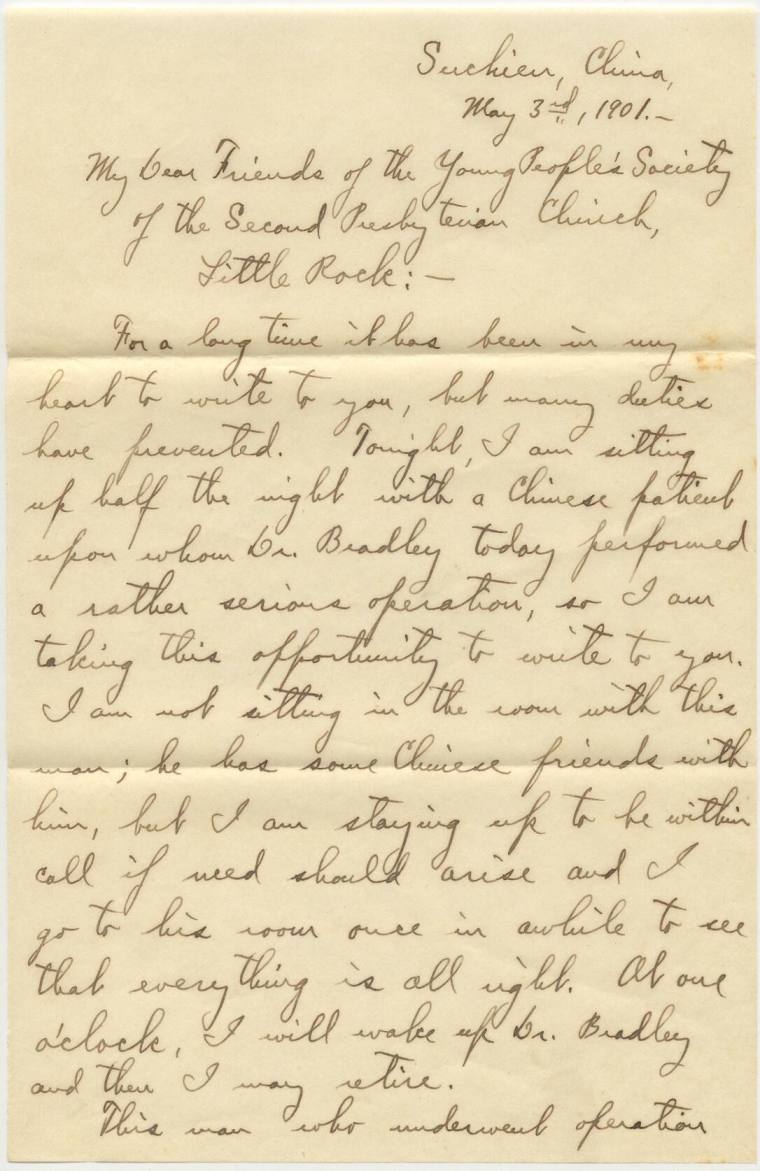 Letter, to Mattie Bliss from William Jenkin(?)