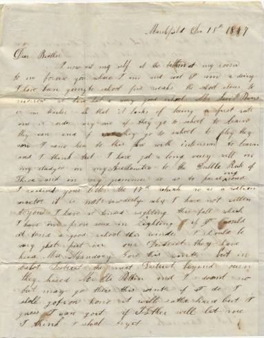 Letter, from Martha Bliss to Calvin Bliss