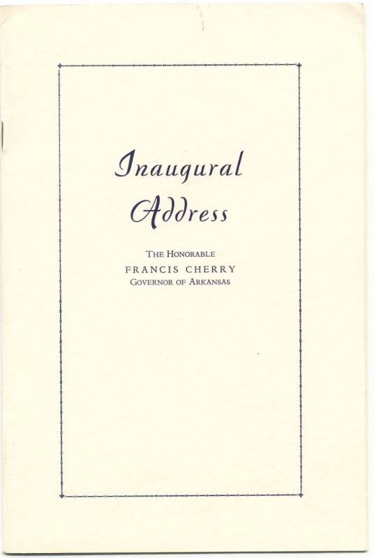 Address, Inaugural - Governor Cherry