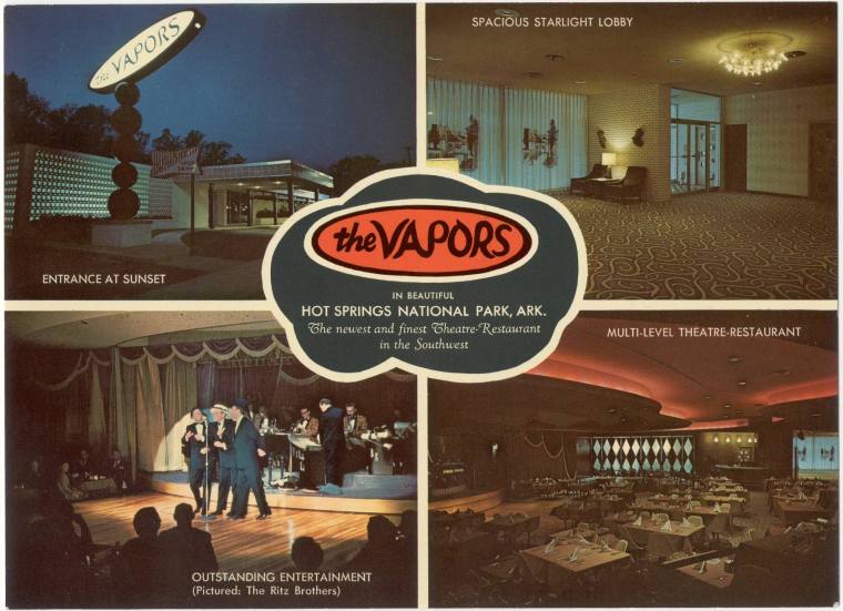 Postcard - The Vapors Club in Hot Springs