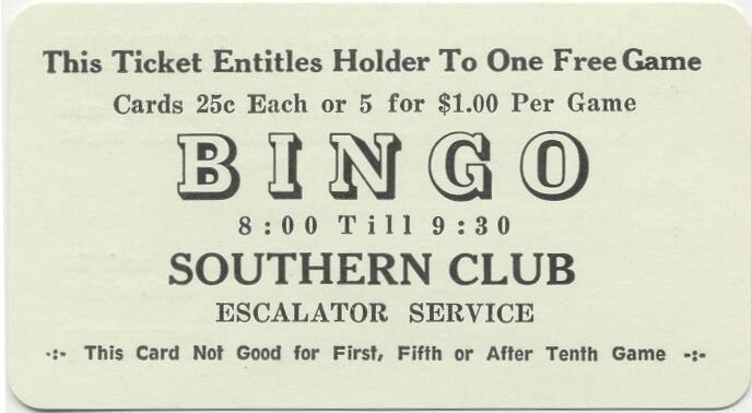 Ticket- The Southern Club in Hot Springs