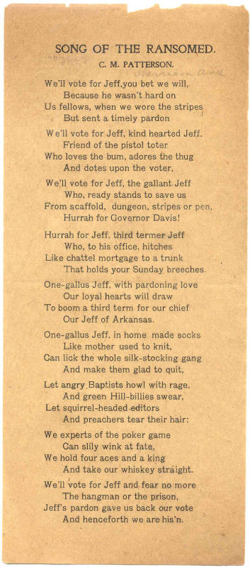 Handbill, anti-Jeff Davis