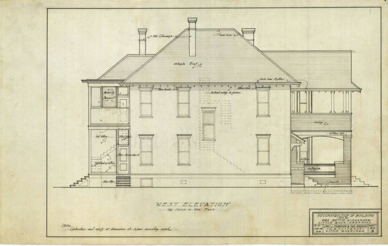 Drawings, Thompson Architectural - Bettie Alexander House, Little Rock