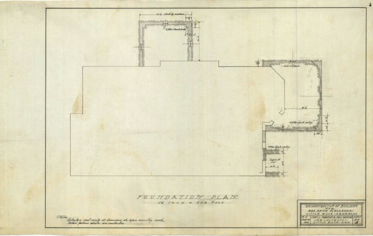 Drawings, Thompson Architectural - Bettie Alexander House, Little Rock