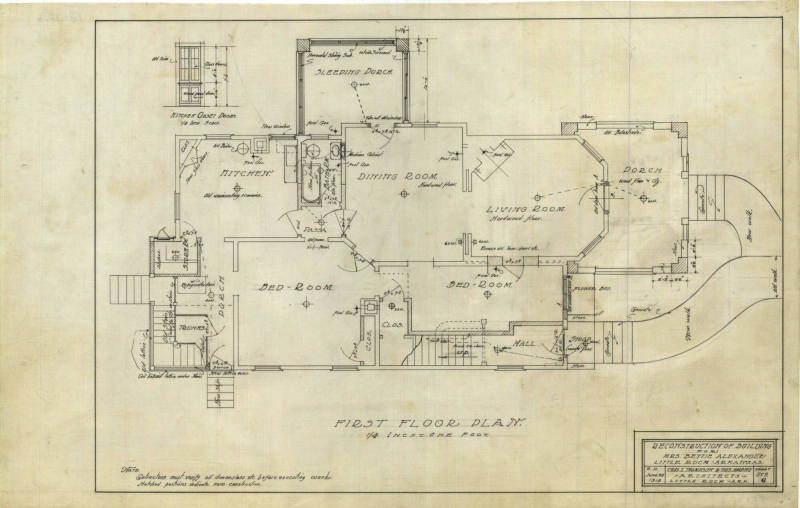 Drawings, Thompson Architectural - Bettie Alexander House, Little Rock