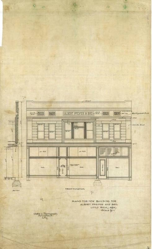 Drawing, Thompson Architectural - Albert Pfeifer & Bro. store, Little Rock